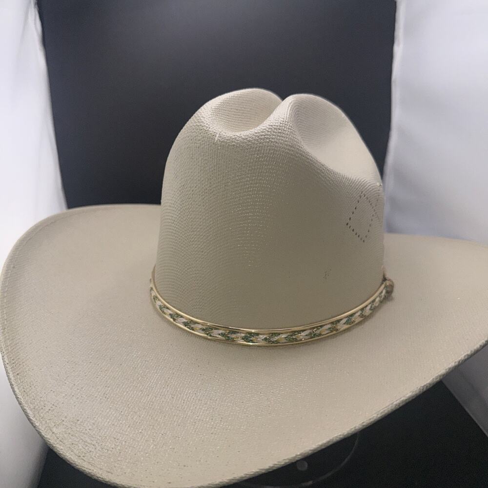 Western Express Straw Cowboy Hat Size 6 7/8 Natural Western Made in Mexico
